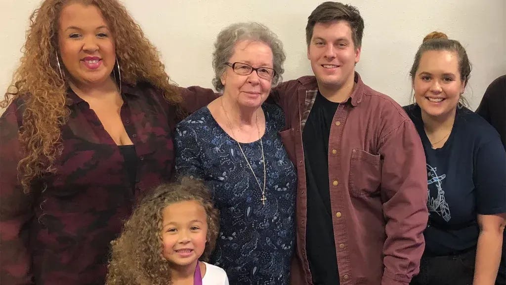 Tina Dalman with her grandkids and great grand-daughter.